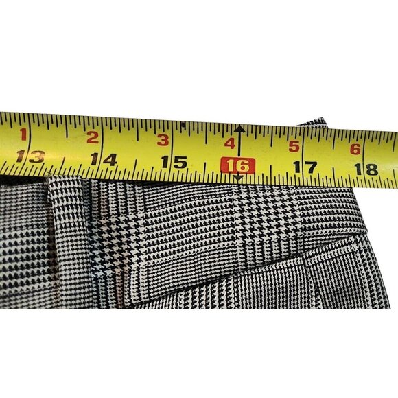 Talbots Womens Wide Leg Plaid Dress Pants Size 12 Viscose Wool Blend Gray & Blac - Picture 3 of 5